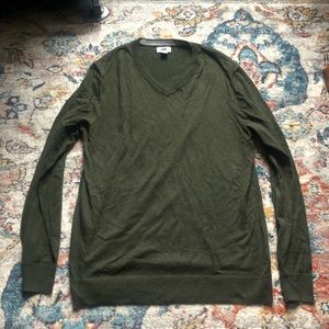 Dark Army green, old navy, v neck  sweater, large